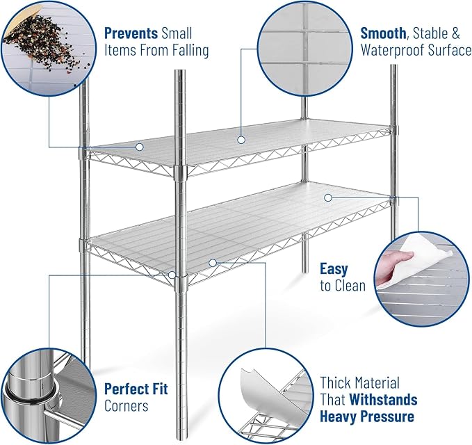 Shelf Liners for Wire Shelf System: Set of 5 in Clear: 24 x 60 inch: Plastic - Image 5