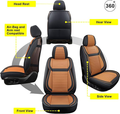 LINGVIDO Car Seat Covers, Breathable and Waterproof Faux Leather Automotive - Image 2