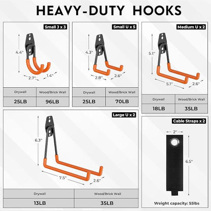 BONTEC Heavy Duty Garage Hooks, Anti-Slip Coated Black Steel - Image 2