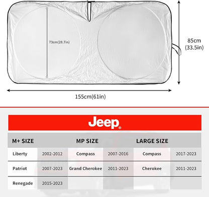 Windshield Sun Shade for Jeep Grand Cherokee SUV 2011-2026 Front Sunshade Car - Image 3