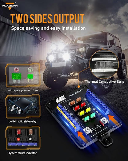 Auxbeam RGB Bluetooth 8 Gang Switch Panel AR-820 Toggle Momentary Pulsed Switch - Image 3
