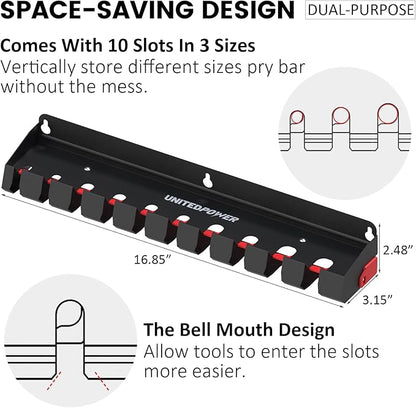 UNITEDPOWER Pry Bar Holder, Lockable Wall Mount Storage Rack Organizer - Image 2