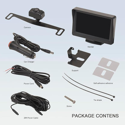 YIMU Backup Camera System with License Plate Backup Reverse Camera, Easy - Image 6
