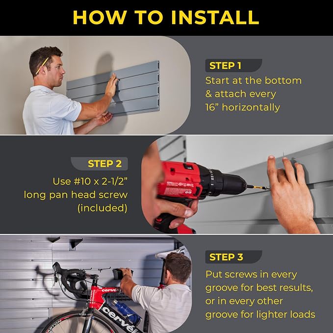 2'H x 4'W Slatwall Panel Garage Wall Organizer: Heavy Duty Wall Mounted PVC - Image 4