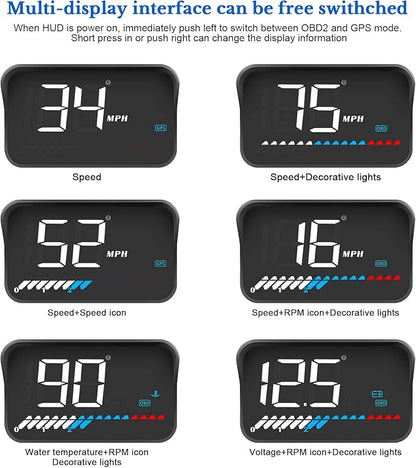 Heads up Display for Cars Car HUD M7, Digital Speedometer for Car OBD/GPS Smart - Image 4