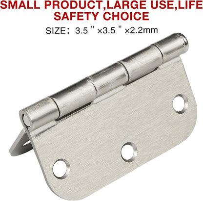 30 Pack Rounded Satin Door Hinges Brushed Nickel 3.5 Inch Interior 3 1/2 Inch - Image 2