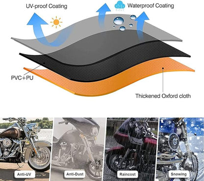 Motorcycle Cover All Season, Universal Waterproof Weather Sun Outdoor - Image 5