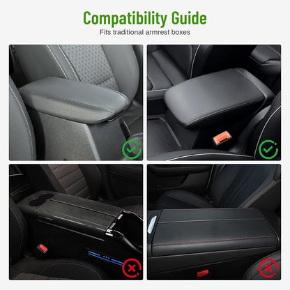 Car Center Console Cover with 6 Storage Pockets, Leather Car Arm Rest Cover - Image 7