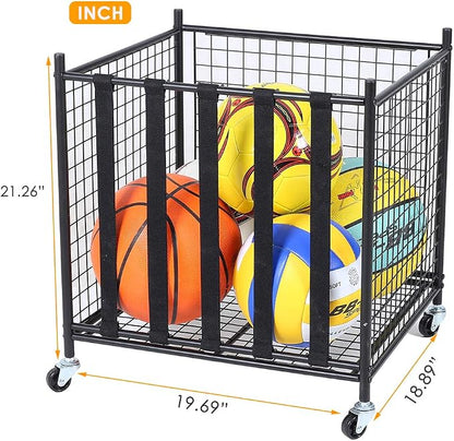 Snail Garage Sports Equipment Storage Organizer Sports Ball Storage Rolling Cart - Image 2