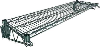 14" x 48" Green Epoxy Wire Wall Mount Shelf by Krollen+Industrial