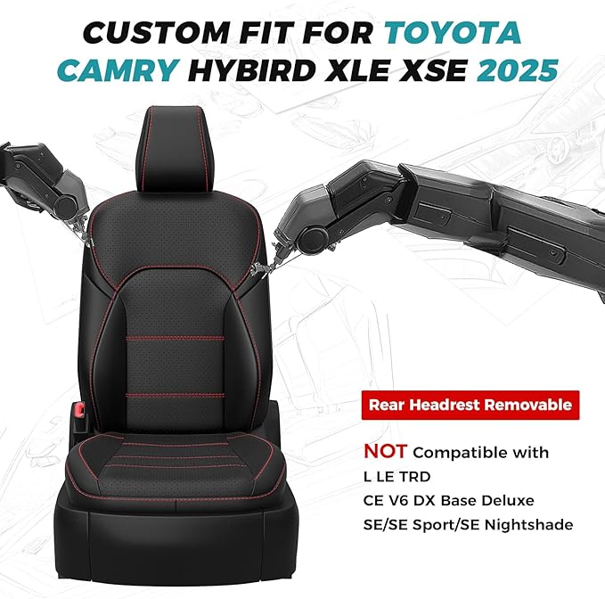 for Toyota Camry Seat Covers XSE XLE 2025 - Image 2