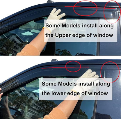 4pc Sun Rain Guards Window Visor Wind Deflector Compatible - Image 6