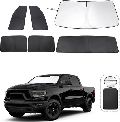 TINGLU Window Shades for Dodge RAM 1500 2019-2025 CrewCab, MegaCab Pickup by TINGLU