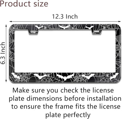 License Plate Frame for Bats and Spider Webs Stainless Steel License Plate - Image 3