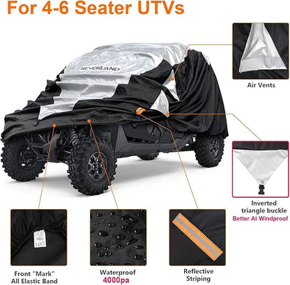 Neverland UTV Cover Waterproof 300D Heavy Duty 4-6 Seater 4 Door Side by Side - Image 3