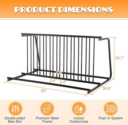 Floor Bike Rack, 10-Bike Freestanding Bicycle Storage Holder - Image 3
