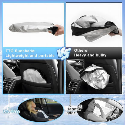 T TGBROS Windshield Sun Shade for Jeep Cherokee 2014-2023 Accessories Foldable - Image 5