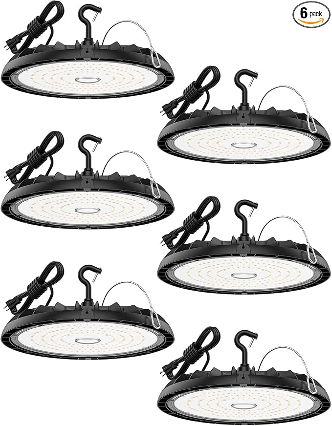 150W UFO LED High Bay Light 6-Pack 150LM/W 22, 500LM High Bay Led Shop Lights by Glitgate