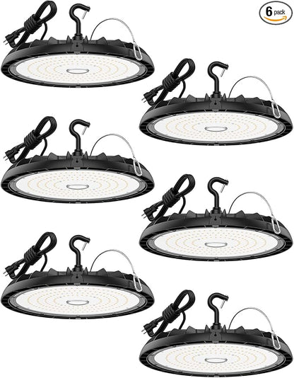 150W UFO LED High Bay Light 6-Pack 150LM/W 22, 500LM High Bay Led Shop Lights by Glitgate