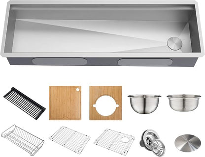 KRAUS Kore 57-inch Undermount Workstation 16 Gauge Single Bowl Stainless Steel - Image 19