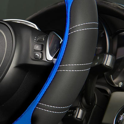CAR PASS Line Rider Microfiber Leather Sporty Steering Wheel Cover Universal - Image 2