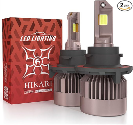 HIKARI WINGS H13 9008 Fog Light, 50000LM Pure White 6000K LED Bulbs, Plug & by HIKARI
