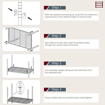 BestOffice 18x48x77 Storage Shelves Commercial Heavy Duty Metal Shelves Garage - Image 6