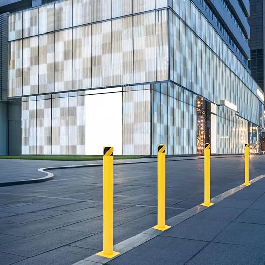 Safety Bollard 4 Packs, 42 Inch Height Steel Post, 4.5 Inch Diameter Parking - Image 2