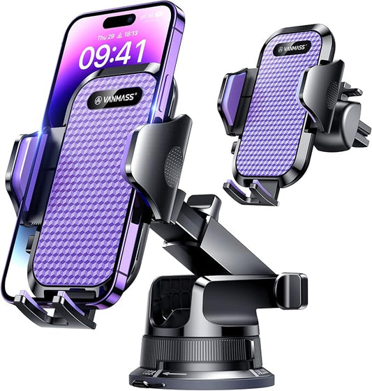 VANMASS Universal Car Phone Mount Dashboard Phone Holder, Handsfree Windshield by VANMASS