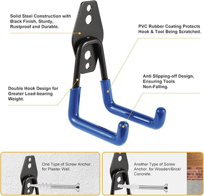Steel Garage Hooks Wall Tool Organizer, 10 Pack Garage Storage Hook Heavy Duty - Image 3