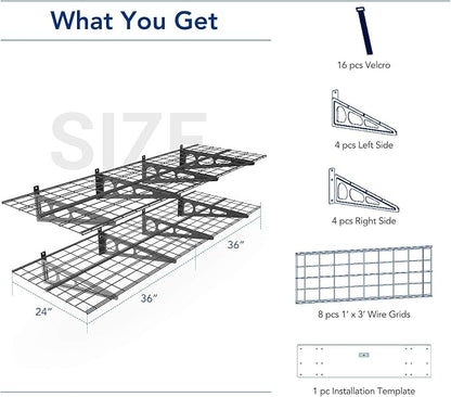 FLEXIMOUNTS 2-Pack 2x6ft Garage Shelving 24-inch-by-72-inch Wall Shelf Garage - Image 3