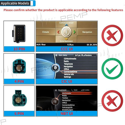 PEMP Linux Vertical Screen E70 E71 CIC Wired and Wireless CarPlay Retrofit - Image 5