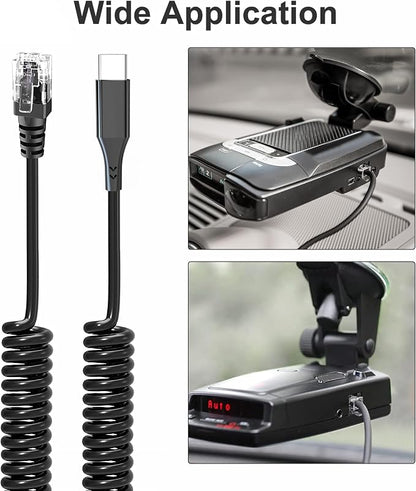 Radar Detector Cable, USB-C to RJ11 Plug Charging Kit, - Image 6