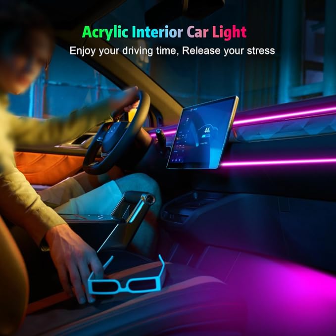 Interior Car LED Strip Lights, AMKI Acrylic LED Lights RGB 10 in 1 - Image 7