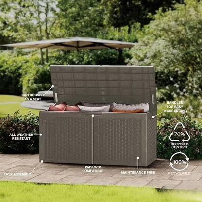 200 Gallon Resin Deck Box, Waterproof Outdoor Storage Bin - Image 8