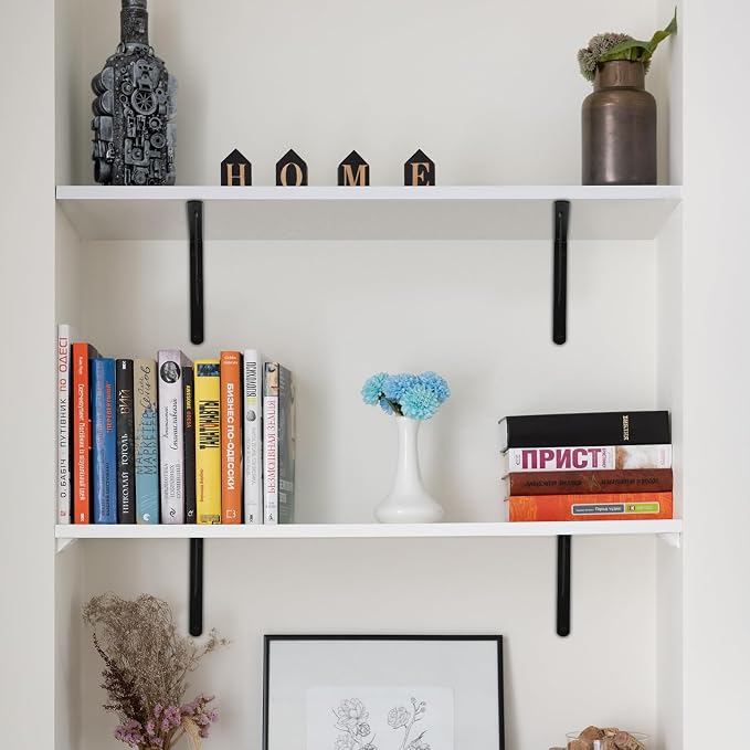 8 Pack L14 x H 10" Black Heavy Duty Shelf Brackets - Image 7