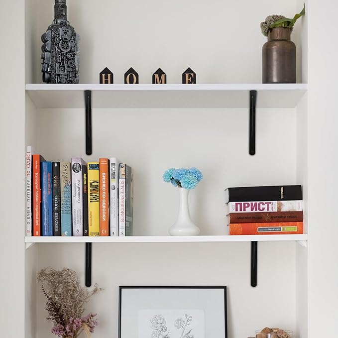4 Pack L14 x H 10" Black Heavy Duty Shelf Brackets - Image 6