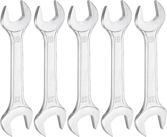 HARFINGTON 5pcs Double Open End Wrench 19mm x 22mm Metric 15 Degree Offset by HARFINGTON