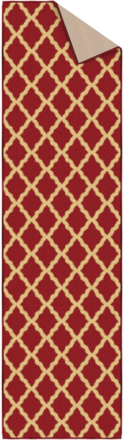 Ottomanson Hallway Runner Rug 1'10" x 7' Non Slip Trellis Area Rugs Easy to - Image 8