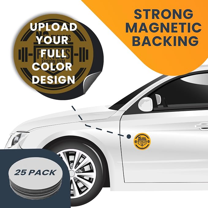 Magnet Me Up Customizable 30 Mil Round Magnet- 6”, 50 PK Weatherproof Car Magnet - Image 7