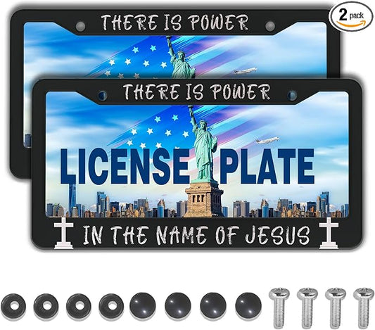 License Plate Frames Black and White License Plate Holder There is Power in The by Unknown