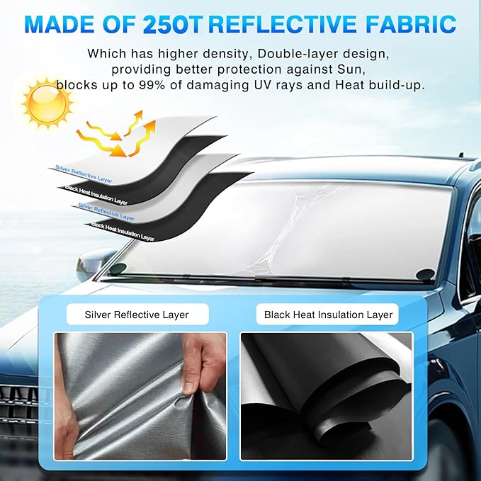 KUST Windshield Sun Shade for BMW i3 2014-2022 Accessories Window Sunshade Sun - Image 4