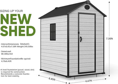 4 x 6 FT Shed Resin Outdoor Storage - Image 3