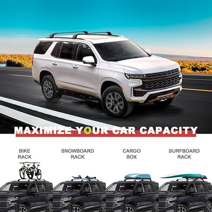 KINGGERI Lockable 330lbs Roof Rack Cross Bars Compatible - Image 6