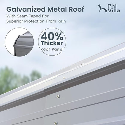 PHI VILLA Outdoor Carport Canopy 12' x 25', Metal Carport Tent Heavy Duty - Image 4