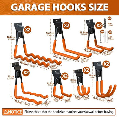 3-H Slatwall Accessories 14 Pack, Slatwall Hooks & Hangers 7 Sizes, Slat Wall - Image 2