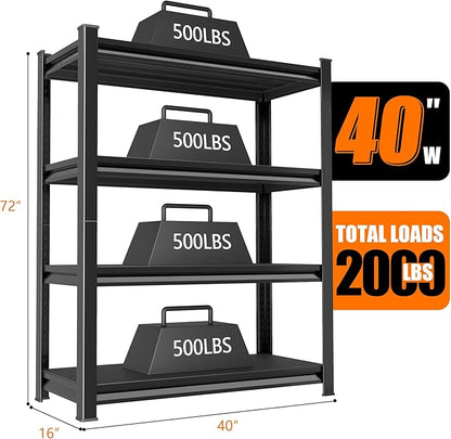 40in Wide Garage Shelving Heavy Duty，2000lbs Large Loads Adjustable Garage - Image 3