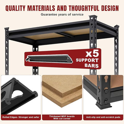 BIG RED 5 Tier Heavy Duty Garage Storage Shelving: Adjustable Metal Utility - Image 5