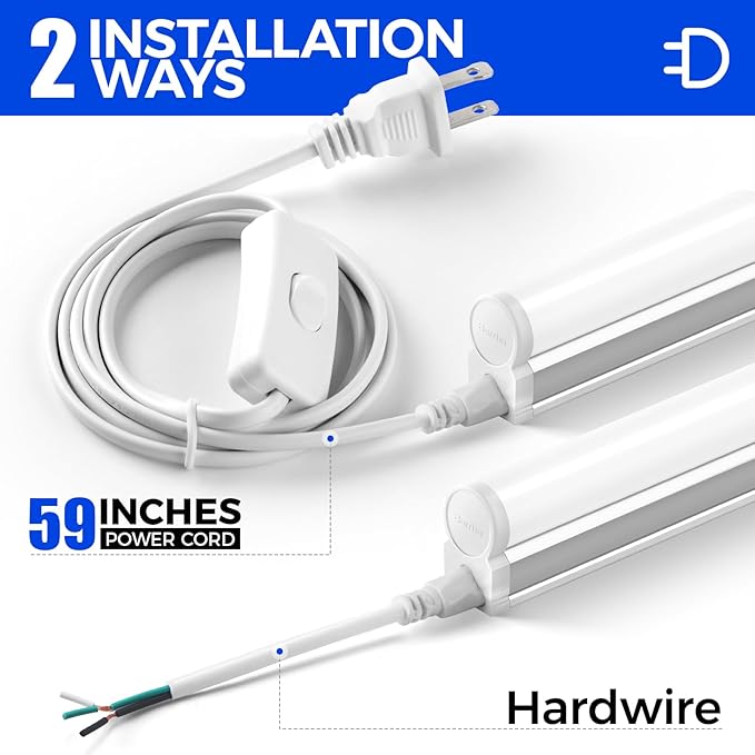 Barrina LED T5 Integrated Single Fixture, Utility Shop Light, Ceiling and Under - Image 5