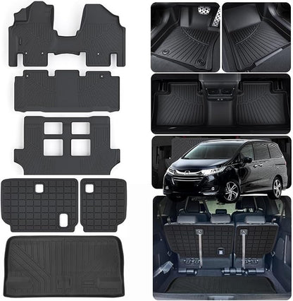 Floor Mats & Trunk Mats for 2011-2017 Honda Odyssey, TPE All Weather Protection by SANBAN-AXE